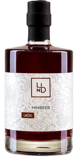 Foto des Himbeerlikör in der Flasche
